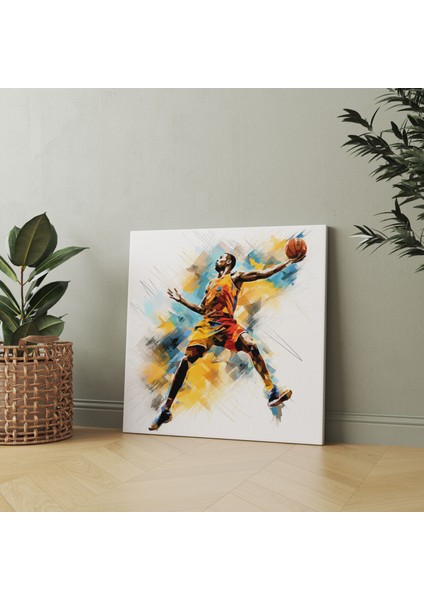 Nba Duvar Sanatı: Soyut Smaç Başyapıtı - Nba, Duvar Sanatı, Duvar Dekorasyonu, Smaç, 30 x 30 cm