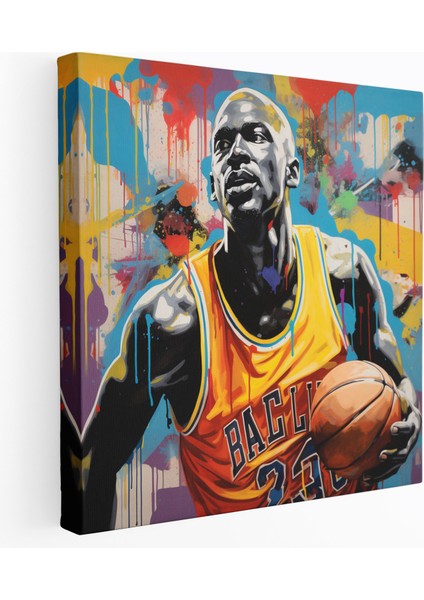Michael Jordan Duvar Tablosu - Micheal Jordan, Kanvas Tablo, Ev Dekorasyonu, Ikonik Resim, 30 x 30 cm