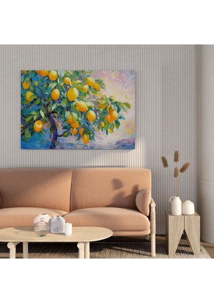 Limon Ağacı Kanvas Tablo - Limon Ağacı, Empresyonist Tablo, Duvar Süslemesi, Limon Ağacı, 70 x 70 cm