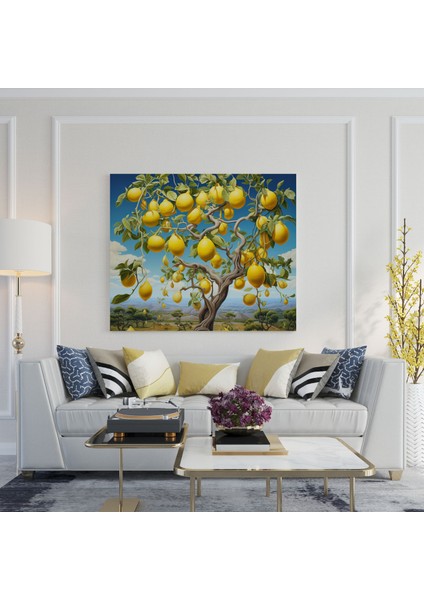 Limon Ağacı Duvar Sanatı - Gerçeküstü Rüya Gibi Kanvas Tablo - Limon Ağacı, Duvar Sanatı, Kanvas Tablo, Kanvas Tablo, 70 x 70 cm