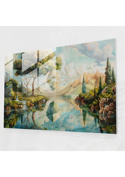 Metafizik Resim Cam Baskı - Metafizik Resim, Cam Baskı, Modern Sanat, Cam Duvar Sanatı, 45 x 30 cm