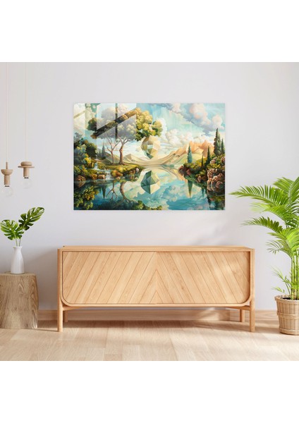 Metafizik Resim Cam Baskı - Metafizik Resim, Cam Baskı, Modern Sanat, Cam Duvar Sanatı, 45 x 30 cm fiyatları
