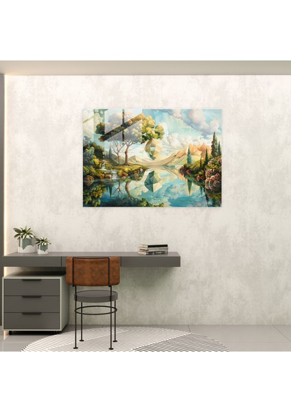 Metafizik Resim Cam Baskı - Metafizik Resim, Cam Baskı, Modern Sanat, Cam Duvar Sanatı, 45 x 30 cm modelleri