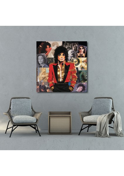 Michael Jackson Duvar Dekorasyonu - Albüm Kapakları Kolajı - Micheal Jackson, Ev Dekorasyonu, Kanvas Tablo, Kanvas, 30 x 30 cm fiyatları