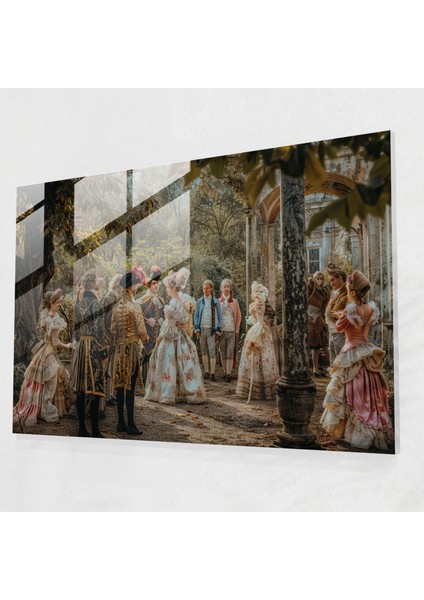 Rokoko Tarzı Resim Ev Dekorasyonu - Rokoko Tarzı Resim, Cam Baskı, Rokoko Tarzı Resim, Ev Dekorasyonu, 45 x 30 cm