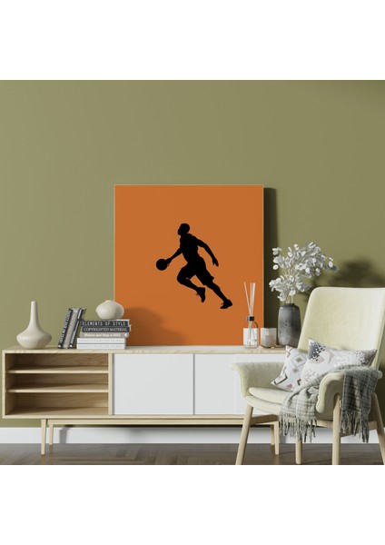 Nba Kanvas Tablo - Minimalist Basketbolcu Silüeti Duvar Tablosu - Nba, Nba, Kanvas Tablo, 30 x 30 cm Duvar Tablosu
