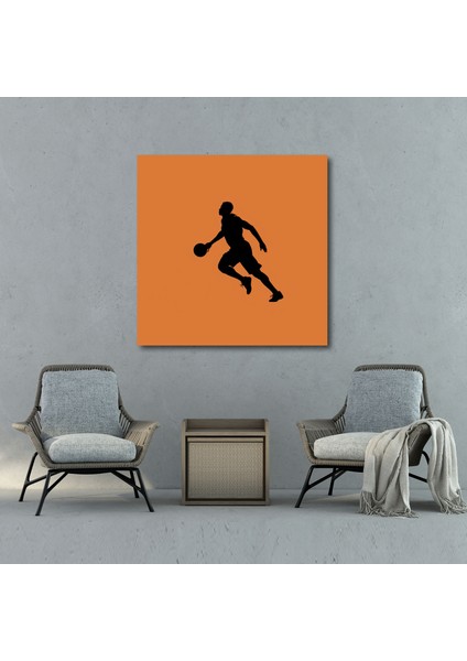 Nba Kanvas Tablo - Minimalist Basketbolcu Silüeti Duvar Tablosu - Nba, Nba, Kanvas Tablo, 30 x 30 cm Duvar Tablosu