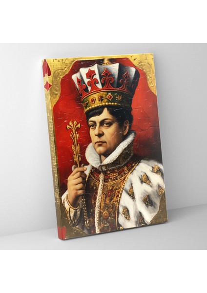 Kalplerin Kralı Kanvas Tablo - Gerçekçi Yağlıboya Tablo Duvar Sanatı - Oyun Kartları, Dokular, Kanvas Tablo, Ev Dekorasyonu, 60 x 90 cm