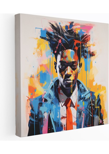 Basquiat Portresi Kanvas Tablo - Basquiat, Duvar Sanatı, Kanvas Tablo, Kanvas Tablo, 30 x 30 cm