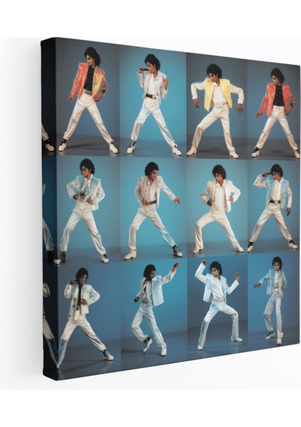 Micheal Jackson Duvar Dekorasyonu - Dinamik Dans Kolajı - Micheal Jackson, Inspire, Ikonik Dans Pozları, Micheal Jackson, 30 x 30 cm
