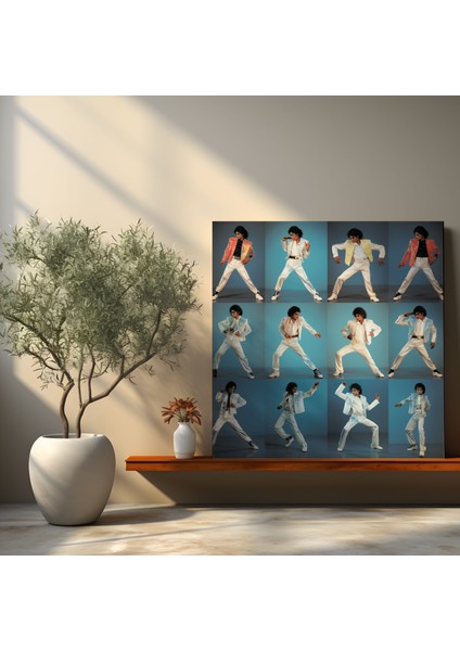 Micheal Jackson Duvar Dekorasyonu - Dinamik Dans Kolajı - Micheal Jackson, Inspire, Ikonik Dans Pozları, Micheal Jackson, 30 x 30 cm fiyatları