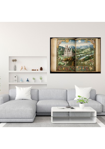 Ortaçağ El Yazması Kanvas Tablo - Ortaçağ, Ortaçağ, Duvar Sanatı, Kanvas Tablo, 50X30 modelleri