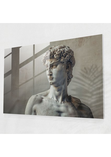 Michelangelo Cam Duvar Sanatı: Rönesans Davut Heykeli - Michelangelo, Michelangelo, Ev Dekorasyonu, Cam Duvar Sanatı, 45 x 30 cm