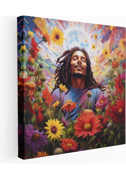 Bob Marley Duvar Tablosu - Bob Marley, Kanvas Tablo, Müzik ve Kültür, Ev Dekorasyonu, 30 x 30 cm