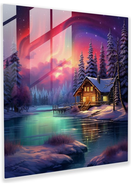 Noel Kabini Cam Baskı - Noel, Noel, Cam Sanatı, Modern Sanat, 30 x 30 cm