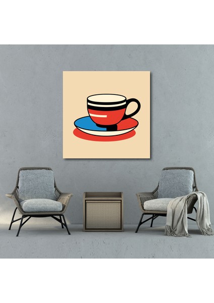 Kahve Kanvas Tablo - Kahve, Kanvas Tablo, Kahve Duvar Sanatı, Minimalist Kahve Illüstrasyon, 30 x 30 cm