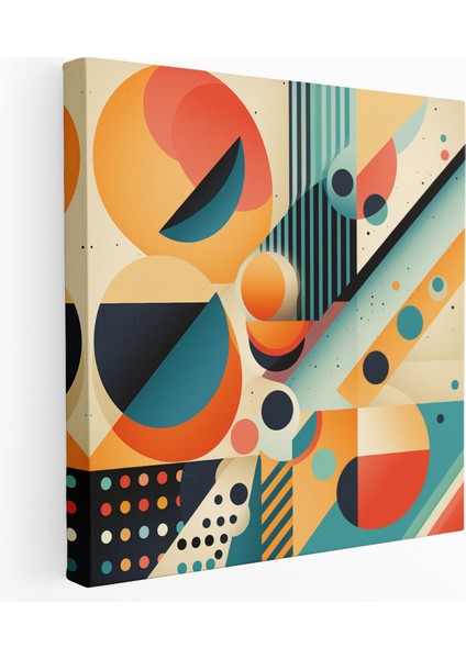 Funky Geometrik Kanvas Tablo - Funky, Kanvas Tablo, Duvar Sanatı, Ev Dekorasyonu, 30 x 30 cm