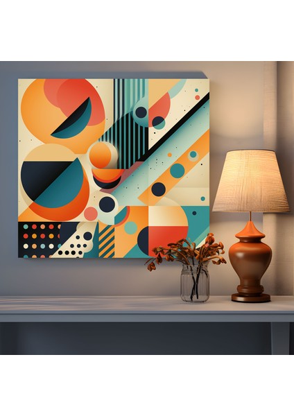 Funky Geometrik Kanvas Tablo - Funky, Kanvas Tablo, Duvar Sanatı, Ev Dekorasyonu, 30 x 30 cm fiyatları