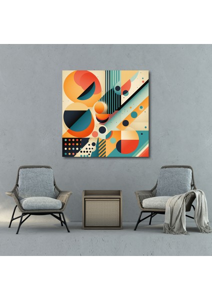 Funky Geometrik Kanvas Tablo - Funky, Kanvas Tablo, Duvar Sanatı, Ev Dekorasyonu, 30 x 30 cm modelleri