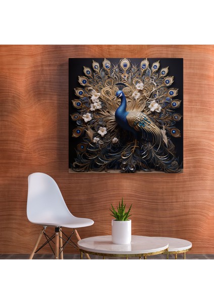 Lacivert Tavus Kuşu Kanvas Tablo - Lacivert, Lacivert, Kanvas Tablo, Tavuskuşu, 50 x 50 cm fiyatları