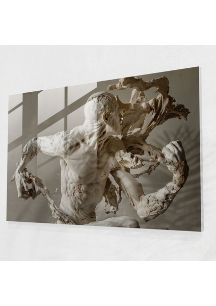 Michelangelo Cam Baskı - Karmaşık Heykeller Güçlü Figürler Cam Duvar Sanatı - Michelangelo, Cam Baskı, Ev Dekorasyonu, Cam Sanatı, 45X30