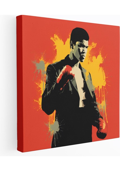 Muhammed Ali Duvar Tablosu - Minimalist Siluet Kanvas Tablo - Muhammed Ali, Boks, Duvar Süslemesi, Muhammed Ali, 30 x 30 cm