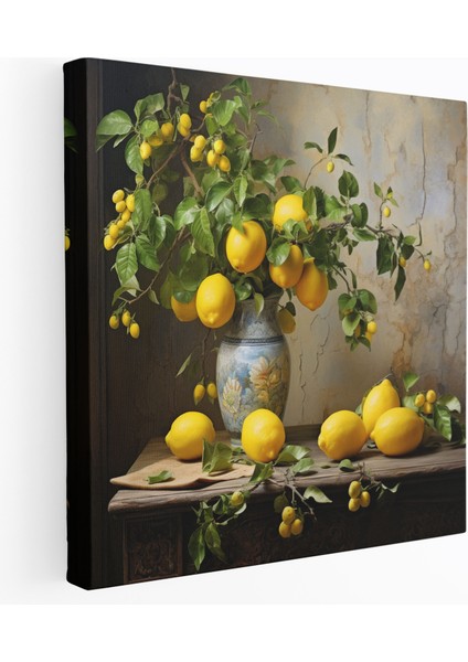 Limon Ağacı Kanvas Tablo - Limon Ağacı, Natürmort, Zengin Detaylar, Kanvas Tablo, 30 x 30 cm