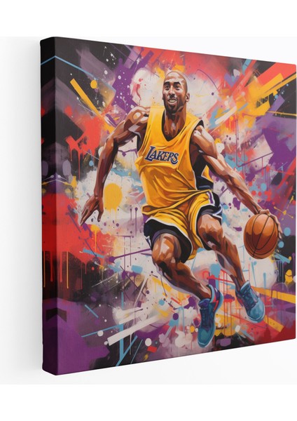 Nba Kanvas Tablo - Kobe Bryant Rakibe Smaç Yapıyor - Nba, Kobe Bryant, Kanvas Tablo, 30 x 30 cm Tablo