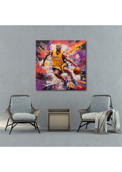 Nba Kanvas Tablo - Kobe Bryant Rakibe Smaç Yapıyor - Nba, Kobe Bryant, Kanvas Tablo, 30 x 30 cm Tablo