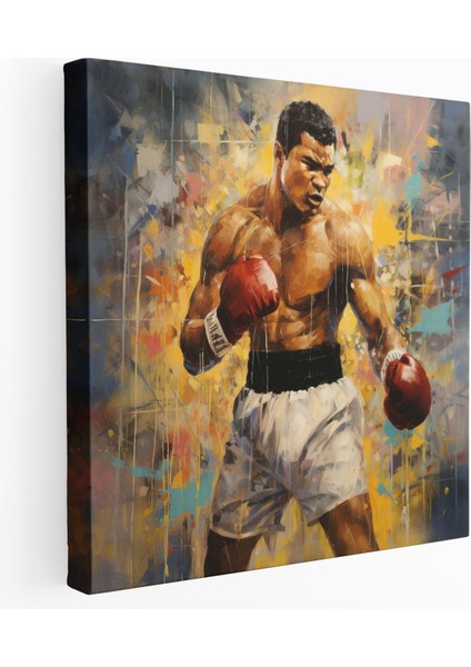 Muhammed Ali Kanvas Tablo - Empresyonist Resim Duvar Tablosu - Muhammed Ali, Kanvas Tablo, Duvar Dekorasyonu, Kanvas Tablo Duvar Sanatı, 30 x 30 cm