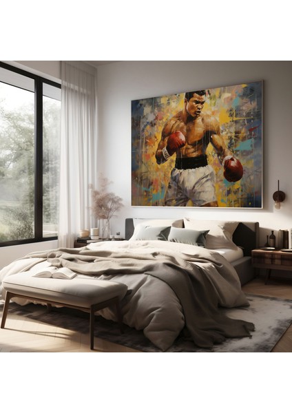 Muhammed Ali Kanvas Tablo - Empresyonist Resim Duvar Tablosu - Muhammed Ali, Kanvas Tablo, Duvar Dekorasyonu, Kanvas Tablo Duvar Sanatı, 30 x 30 cm