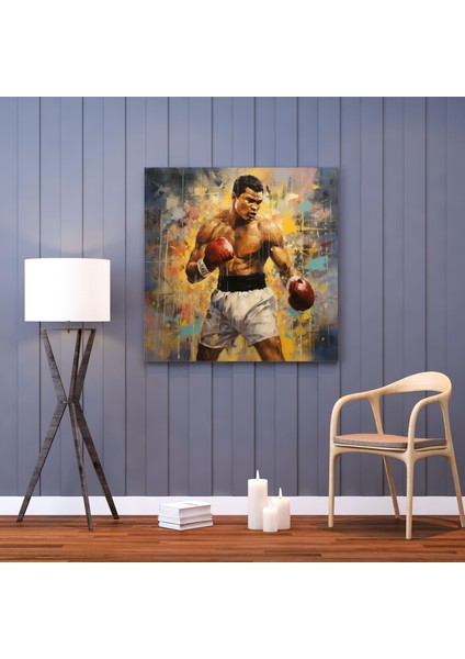 Muhammed Ali Kanvas Tablo - Empresyonist Resim Duvar Tablosu - Muhammed Ali, Kanvas Tablo, Duvar Dekorasyonu, Kanvas Tablo Duvar Sanatı, 30 x 30 cm