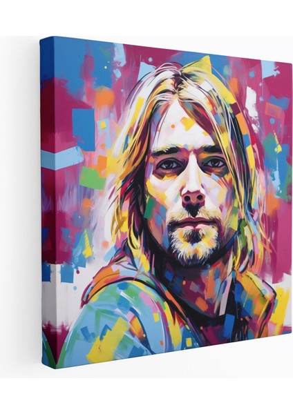 Kurt Cobain Cam Baskı - Soyut Modern Sanat - Kurt Cobain, Cam Duvar Sanatı, Kurt Cobain, Duvar Dekorasyonu, 30 x 30 cm