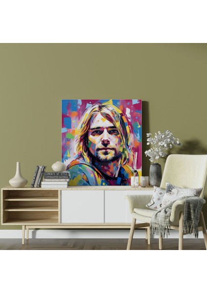 Kurt Cobain Cam Baskı - Soyut Modern Sanat - Kurt Cobain, Cam Duvar Sanatı, Kurt Cobain, Duvar Dekorasyonu, 30 x 30 cm fiyatları