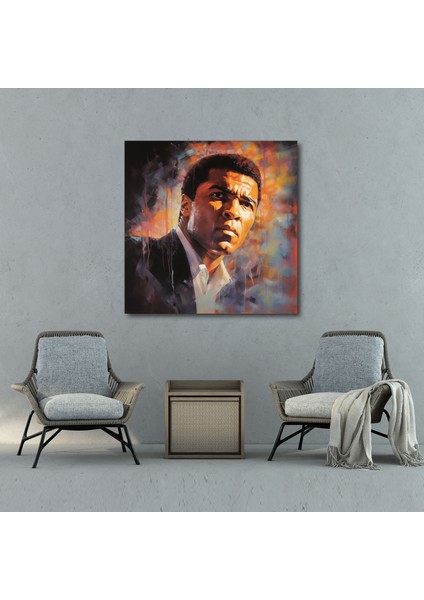 Muhammed Ali Yansıtıcı Kanvas Tablo - Muhammed Ali, Muhammed Ali, Kanvas Tablo, Muhammed Ali, Duvar Tablosu, 30 x 30 cm