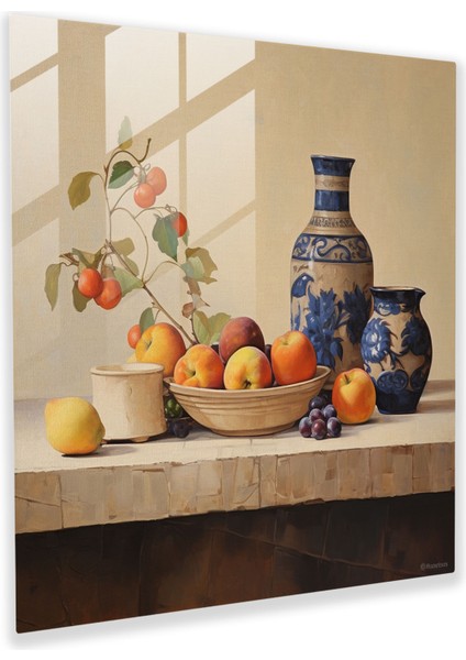 Bej Natürmort Cam Baskı - Bej, Cam Baskı, Bej, Duvar Süslemesi, 30X30