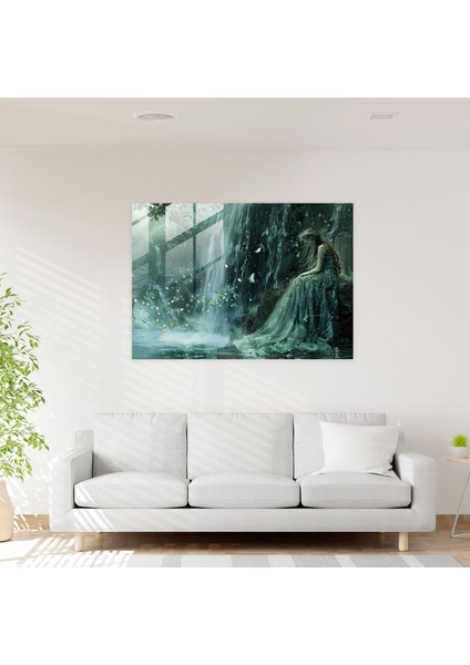 Ön Raphael Kardeşliği Cam Baskı: Ruhani Peri - Ön Rafael Kardeşliği, Ev Dekorasyonu, Cam Baskı, Cam Duvar Sanatı, 90 x 60 cm