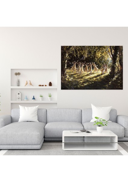 Büyülü Periler Duvar Tablosu - Ön-Rafael Kardeşliği, Duvar Dekorasyonu, Duvar Sanatı, Kanvas, 70 x 50 cm