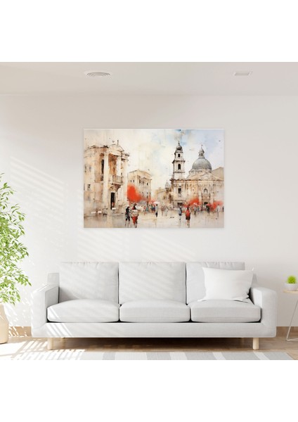 Soyut Piazza Navona Duvar Sanatı - Roma, Çağdaş, Kanvas, Roma, 50X30