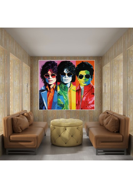 Micheal Jackson Duvar Sanatı - Pop Art Kanvas Tablo Seti - Micheal Jackson, Portreler, Kanvas Tablo, Kanvas Tablo, 30 x 30 cm