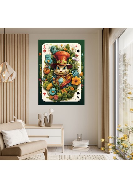 Kaprisli Oyun Kartları Kanvas Tablo - Oyun Kartları, Oyun Kartları, Ev Dekorasyonu, Kaprisli Tasarım, 70 x 100 cm