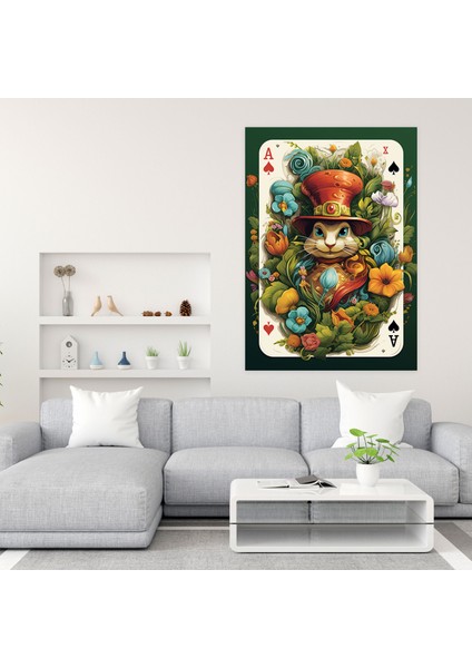 Kaprisli Oyun Kartları Kanvas Tablo - Oyun Kartları, Oyun Kartları, Ev Dekorasyonu, Kaprisli Tasarım, 70 x 100 cm