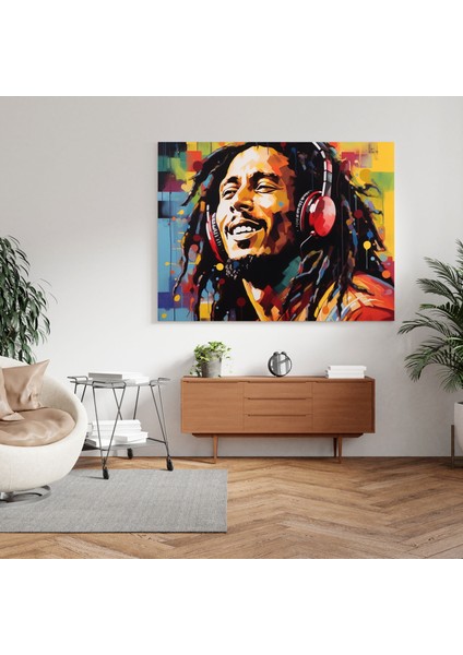 Bob Marley Müzik Kanvas Tablo - Bob Marley, Bob Marley, Canlı Renkler, Kanvas Tablo, 30X30