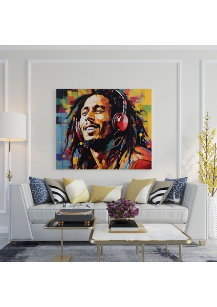 Bob Marley Müzik Kanvas Tablo - Bob Marley, Bob Marley, Canlı Renkler, Kanvas Tablo, 30X30