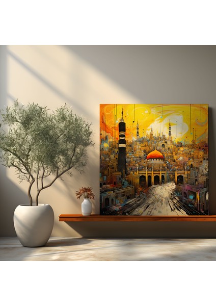 Kabe Kanvas Tablo - Kabe, Mekke, Duvar Dekorasyonu, Kanvas Tablo, 30 x 30 cm