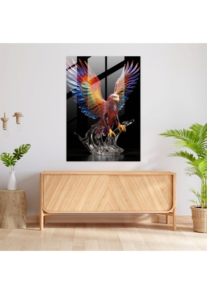 Cam Sanatı: Görkemli Kartal Heykeli - Gerçekçi Cam Heykel, Cam Sanatı, Özgürlük, Modern Sanat, 30 x 45 cm