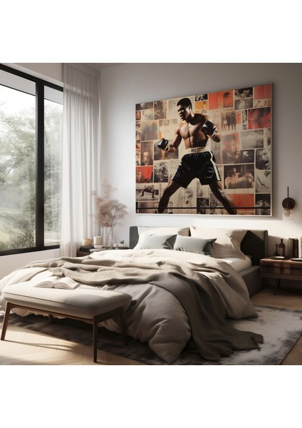 Muhammed Ali Duvar Dekorasyonu - Ikonik Anlar Kanvas Tablo - Muhammed Ali, Boks, Kolaj, Duvar Sanatı, 30 x 30 cm modelleri