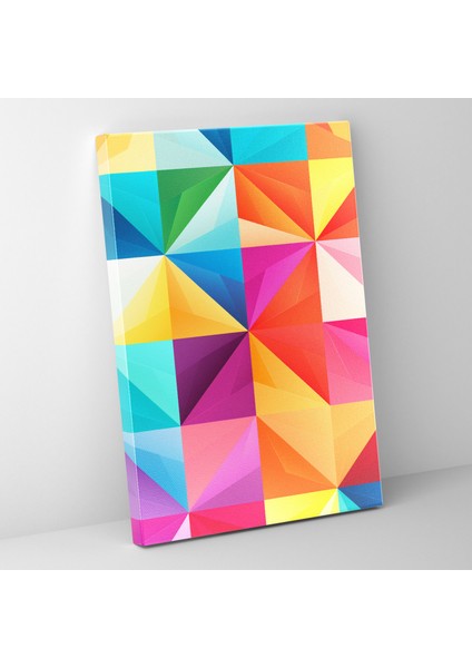 Geometrik Origami Duvar Sanatı - Origami, Kanvas, Geometrik, Canlı Renkler, 30 x 50 cm