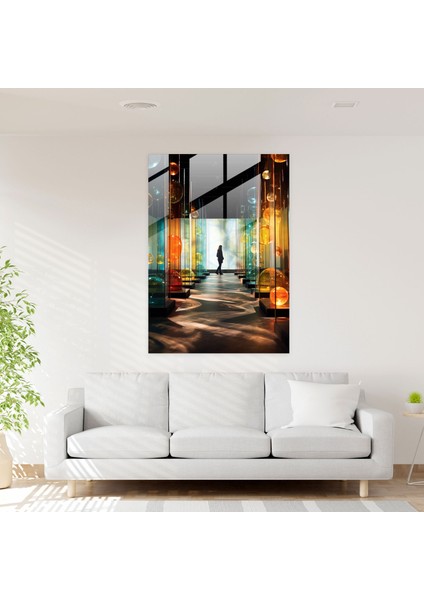 Cam Sanatsal Baskı - Esrarengiz Gölgeler - Gerçekçi Cam Heykel, Büyüleyici, Ev Dekorasyonu, Işık ve Gölge, 30 x 45 cm
