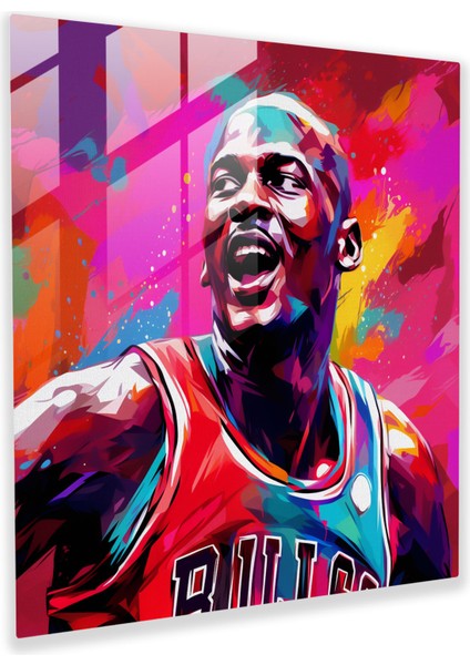 Michael Jordan Pop Art Cam Baskı - Micheal Jordan, Modern Sanat, Cam Sanatı, Michael Jordan, 30 x 30 cm